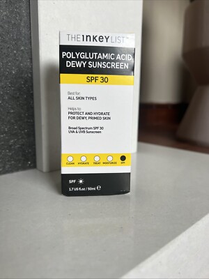 The Inkey List Polyglutaminsäure taufrische Sonnencreme LSF30 50ml neu im Karton