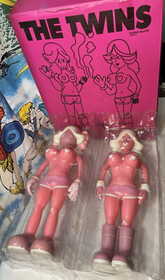 Bootleg KO Kaws Twins clean slate Pink box 2006 Medicom Vinyl Figure Sofubi READ
