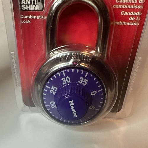 Master Lock 1514D Anti Shim Zahlenschloss Lila Neu - Bild 5 von 5