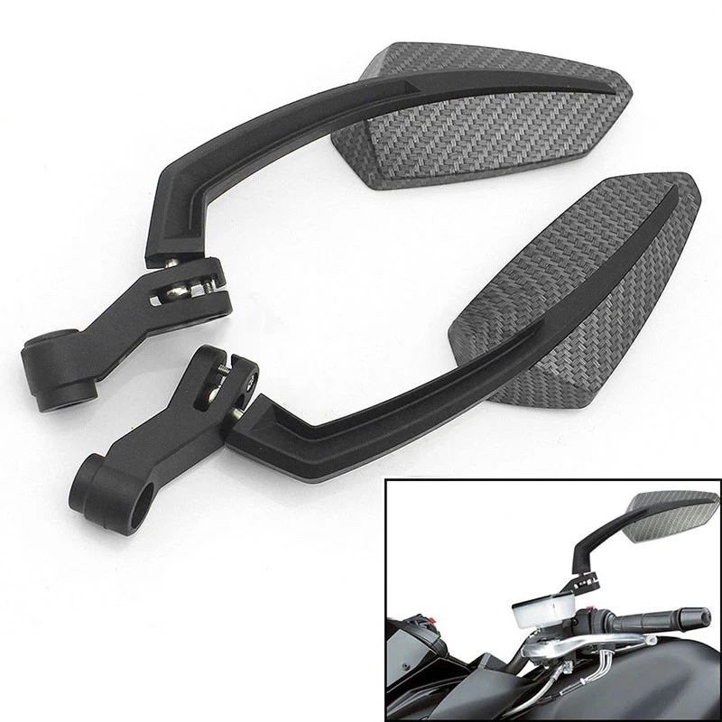2x Espejo retrovisor lateral universal de fibra de carbono para scooter Ducati Aprilia Piaggio Foto 2 de 4