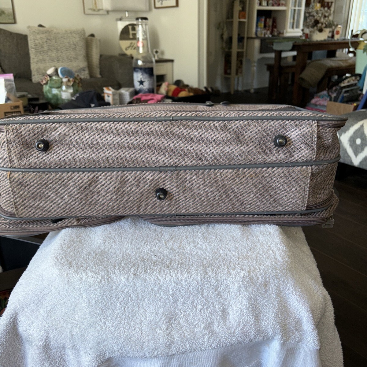 1987 Vintage Samsonite Silhouette 4 Woven Wool Luggage Carry On VG 
