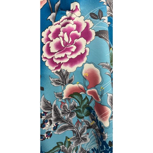 Natori Women's Floral Muu Muu Kimono Duster Robe Maxi Kaftan Zip Pockets SZ M - Picture 10 of 11