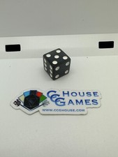 1 One Six Sided Die D6 Dice - Frosted Black Die with White Pips CCGHouse BQ