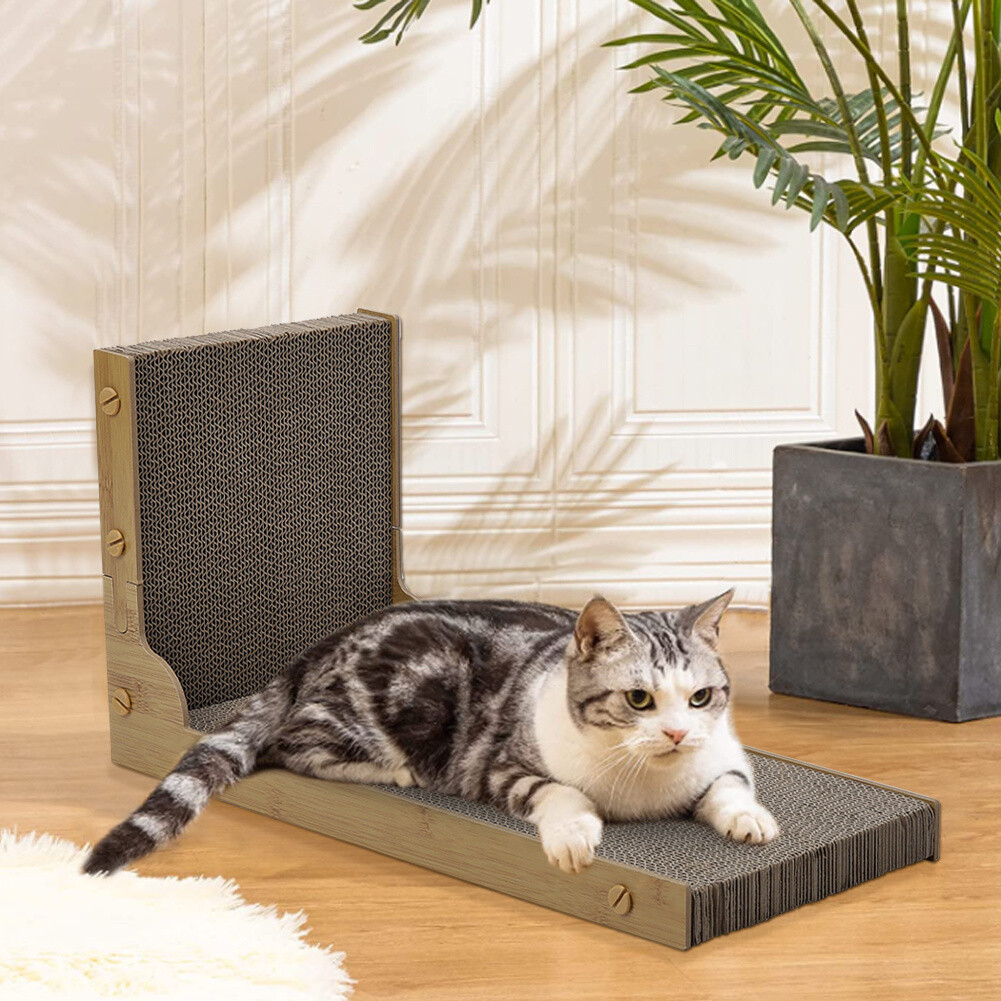 PET KITTEN CORNER WALL SCRATCHER CATS LSHAPED CAT SCRATCHING POST
