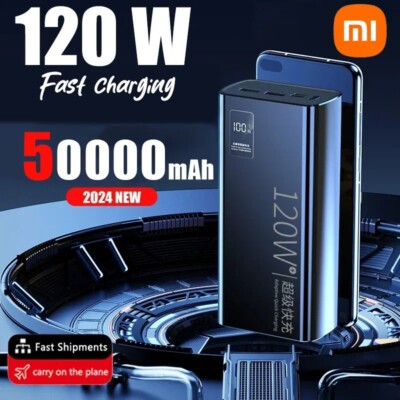 120W 50000mAh High Capacity Super Fast Charging Power Bank Portable Xiaomi