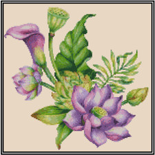 Tropical Flowers Counted Cross Stitch Chart No.14-156