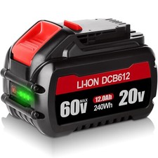 DCB612 For Dewalt FLEXVOLT 20V/60V MAX 12 Ah Li-Ion Battery Pack DCB606 DCB609
