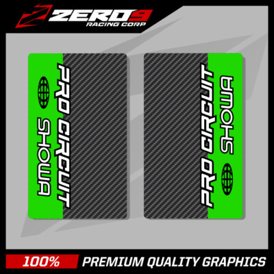 SHOWA UPPER FORK DECALS MOTOCROSS GRAPHICS MX GRAPHICS CARBON PROCIRCUIT GREEN