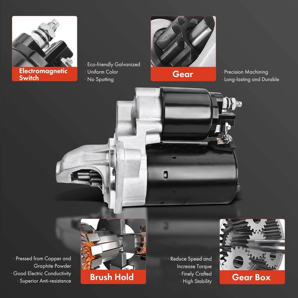 Arranque para BMW 323i 2007-2009 X5 530xi X3 X1 740Li 1.1KW 12V en sentido horario 9 dientes Foto 4 de 4