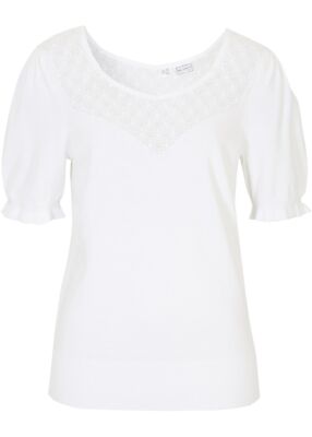 Ajour Pullover 36/38 Weiß Damenpulli Kurzarm Sweater Neu