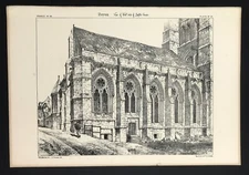 Noyon Cathedral France Views Specimens Medieval Architecture 6 prints 1862