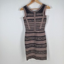 Unbranded womens bodycon dress size S multicolour striped stretch zip 040663