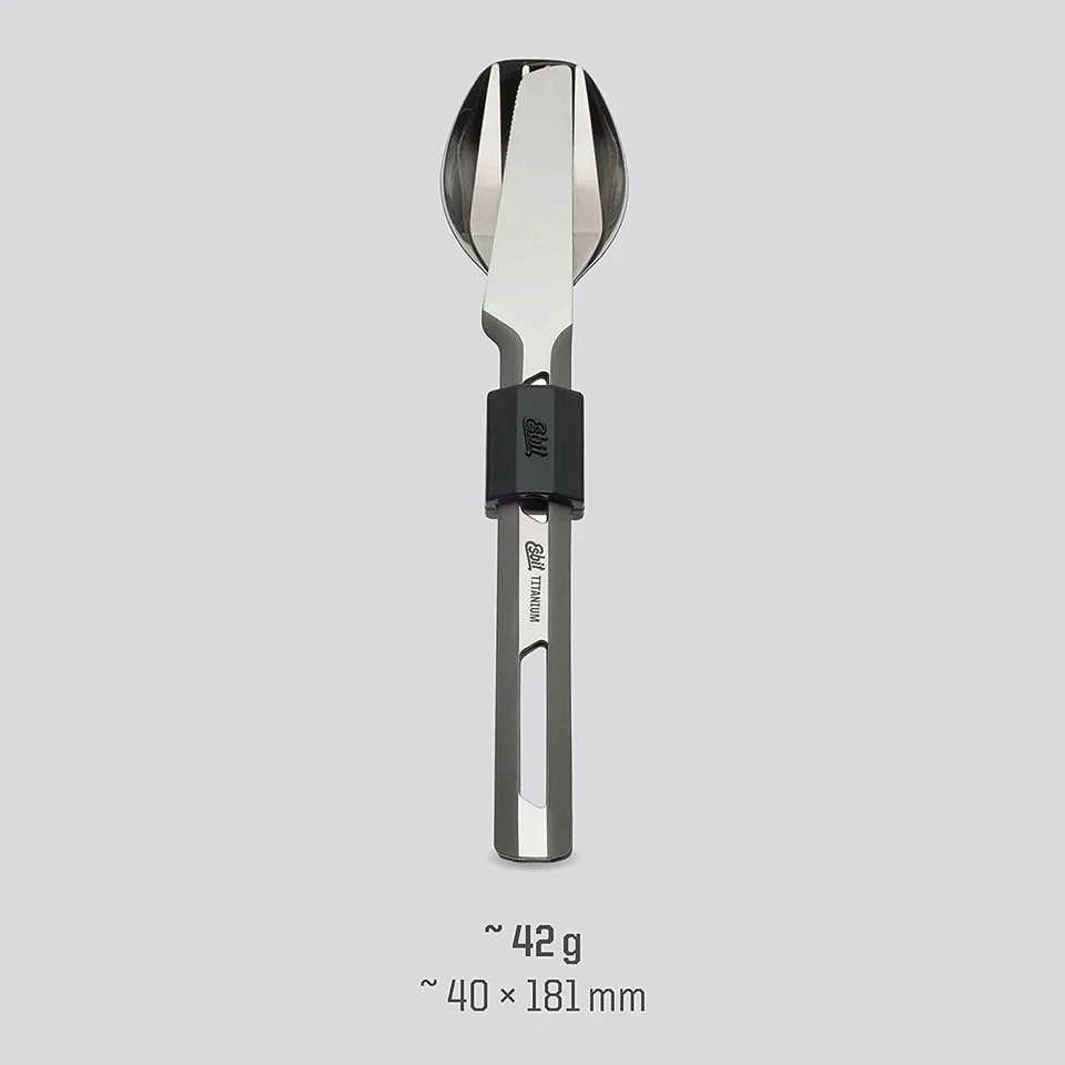 Esbit Titanium cutlery set Spoon knife fork Outdoor camping ESTC4TI000 Japan New - Image 4 of 4