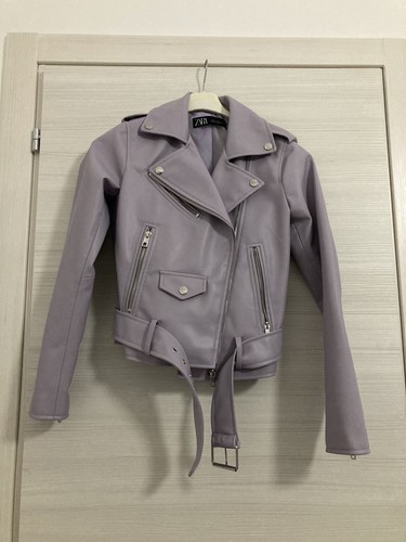 Giacca Modello Chiodo In Ecopelle Color Lilla, Zara | eBay
