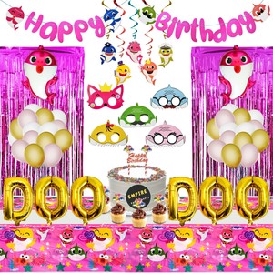 Pink Baby Shark Birthday Decoration Kit Baby Shark Party Supplies Shark Theme Ebay