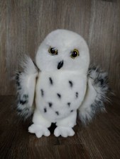 Douglas Cuddle Toy BLACK WHITE SPOTTED SNOW OWL 8" STUFFED ANIMAL PLUSH Pre Own