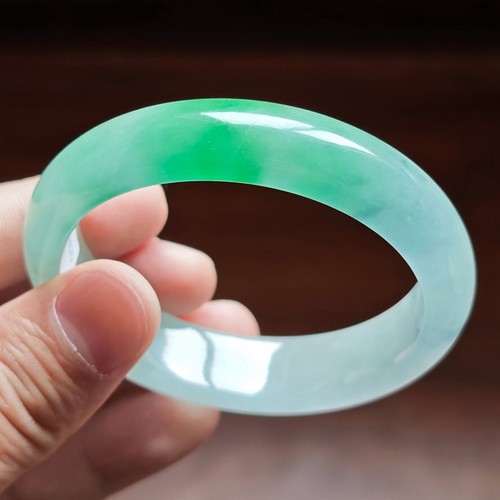Bracciali Giadeite Giada Verde Ghiacciato Smeraldo Naturale Birmania 59mm Braccialetto Giada 1426 - Foto 10 di 20