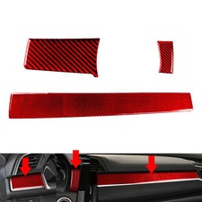 Carbon Fiber Red Dashboard Center Console Cover For Honda Civic 10th 2016-2021 Carbon Fiber Red Dashboard Center Console Cover For Honda Civic 10th 2016-2021
