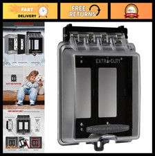 Weatherproof Outdoor Outlet Cover - Extra-Duty In-Use, Fits 2 GFCI Receptacles,