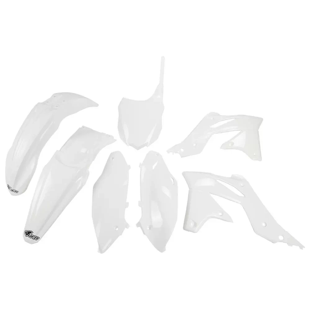 UFO Plastic Kit White Kawasaki KX 250F 2013 2014 2015 2016 KAKIT219‑047