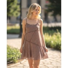 Urban Outfitters Checkered Mini Dress Adjustable Straps Lined Casual Size XS