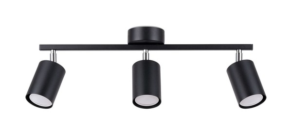 Deckenlampe Metall LäNglich 46 Cm 3-Flammig Schwarz GU10 Deckenstrahler-image