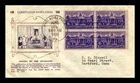 US COVER RATIFICATION OF CONSTITUTION FIRST DAY ISSUE SCOTT 835 BLOCK OF 4