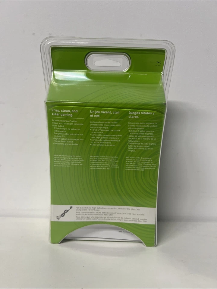 NEW - Official Genuine Microsoft Xbox 360 Authentic S-Video AV Cable - SEALED - Image 2 of 3