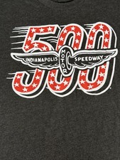 Retro Homage Indianapolis Motor Speedway 500 Logo Mens T Shirt Size XL Black Red