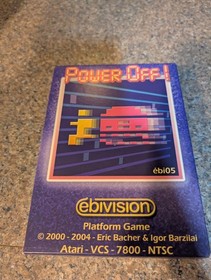 Atari 2600 Extremely Rare Homebrew 2004 Power Off Ebivision CIB Complete