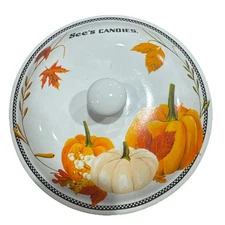 See’s Candies Sweet Harvest Autumn Fall Leaves  Halloween Candy Treat Dish