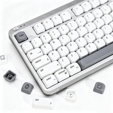 KBDiy for MAC Style KOA Profile Keycaps Set,Dye-Sublimation PBT White Custom ...