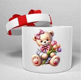 12x Colourful Floral Teddy Bear Vinyl Sticker Decal Tumbler Wine Glass Cup Mug - Picture 3 of 3
