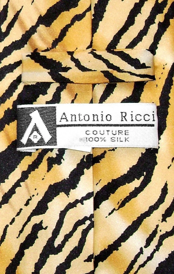 Corbata para hombre TIGRE diseño estampado piel animal 100 % seda Foto 2 de 2