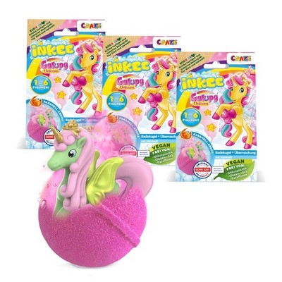 INKEE Galupy Einhorn Badebomben für Kinder 3er Pack - 1 Stück (3er Pack), rosa 