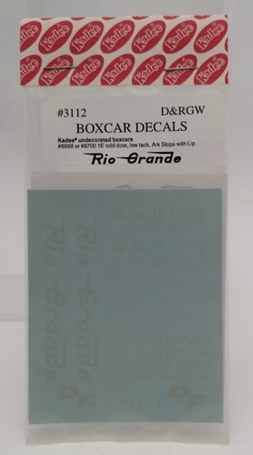 Calcomanías de vagón Kadee 3112 escala HO D y RGW Kadee sin decorar | Zustand: Used