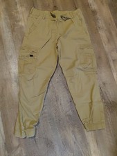 Boys Wrangler Brown Cargo Jogger Elastic Waist And Ankles Size 14 Huskey