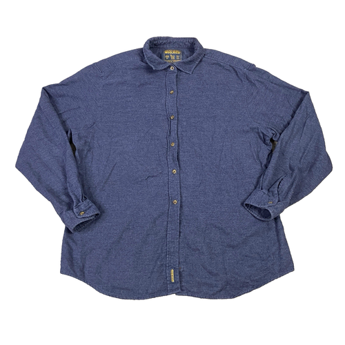 Woolrich Womens Flannel Button Up Shirt Size XL Heather Blue Long Sleeve