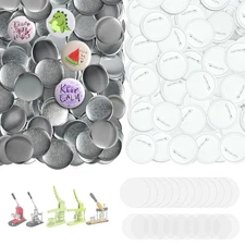 200 Sets 2.25 inch 58mm Round Button Maker Supplies,2.28 inch Blank Badge But...