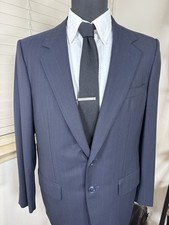  1,000 Ermenegildo Zegna 42R Men Navy Blue Pinstripe Suit Jacket Italy EUC 