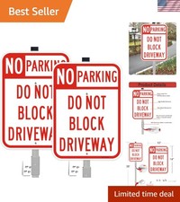 Reflective 14" x 10" Private Driveway Sign with Stake   Rust-Free  Long Lasting