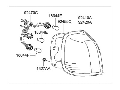 2000-2005 Hyundai XG300 Lampenbaugruppe-Heckkombination OEM Neu 9240239600