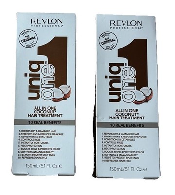 Revlon UNIQONE Coconut Fragrance Hair Treatment, All in One , 5.1 oz.(2-Pack)