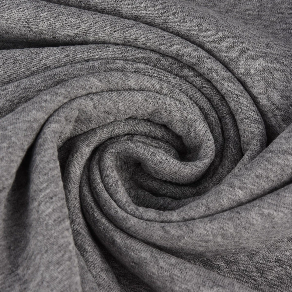 Sweatstoff Steppstoff Steppsweat einfarbig grau meliert 1,5m Breite - Bild 2 von 4