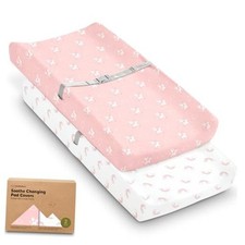 2-Pack Organic Changing Pad Covers for Girl, Boy, Neutral - 32"x16" Dreamland