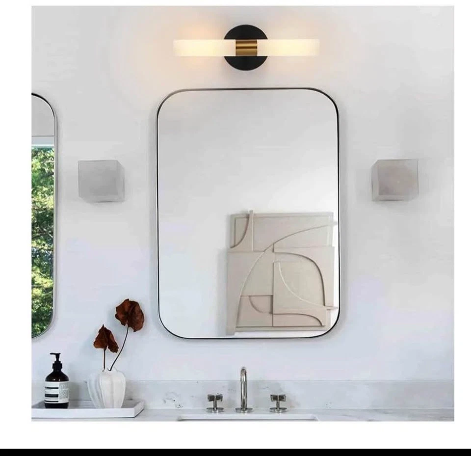 Wall Sconces Set of Two Black and Brass Gold Lamp Sconces Lighting with White Gl - Image 3 of 4