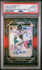 2022 Chronicles Chris Olave Rookie Prizm Black Sign - Red /99 - PSA 10