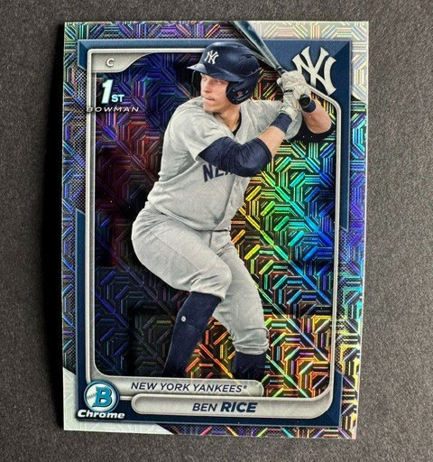 2024 Bowman Chrome Mega Box Ben Rice 1st Bowman Mojo Refractor BCP-186 Yankees