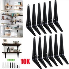 10pcs Metal Shelf Brackets Heavy Duty 8/10/12inch L-Shaped Shelving Brackets