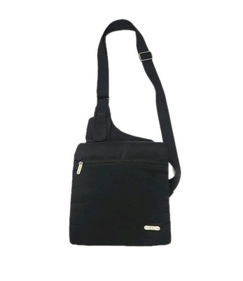 Travelon Purse Sling Bag Purse Black Nylon Tote Adjustable Medium 10''x11'' Pocket